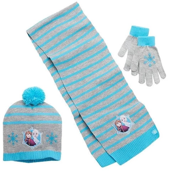 Disney Frozen girl's 3 piece setHat, gloves & scarf NWT - Picture 1 of 8